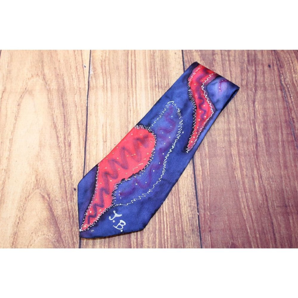 Vintage Meier Seide Pure Silk Art Abstract Men's Tie 3.5" 56" Long